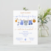 Basketball Clothesline Baby Shower Invitation (Standing Front)