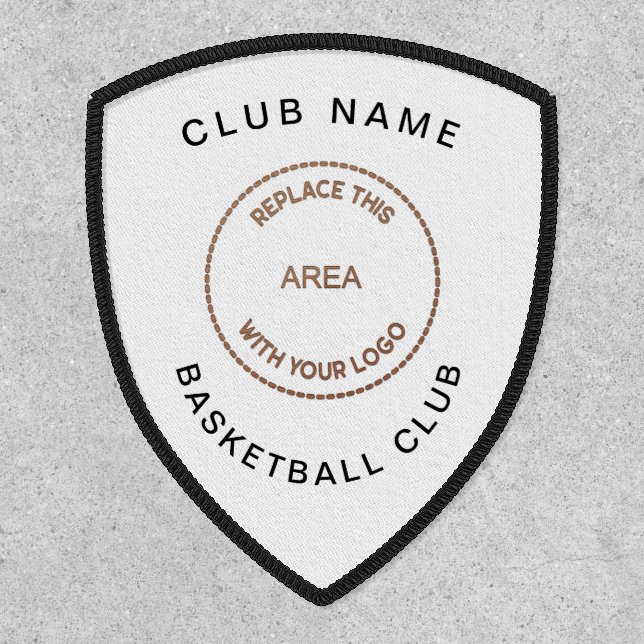 Basketball Club Name Logo Customisable Shield Patch (Front)