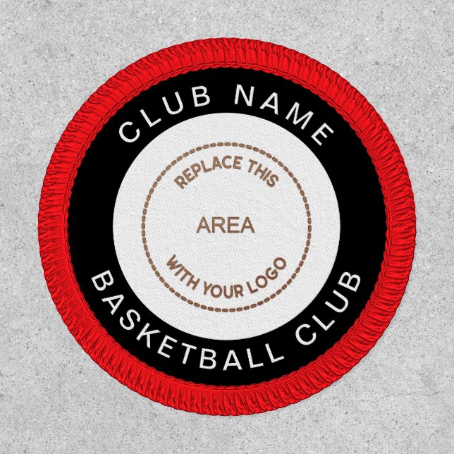 Basketball Club Name Logo Fully Customisable Patch (Front)