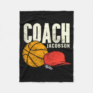 Basketball coach add name t shirt fleece blanket
