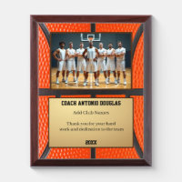 Basketball Coach Award | Custom Team Photo & Text