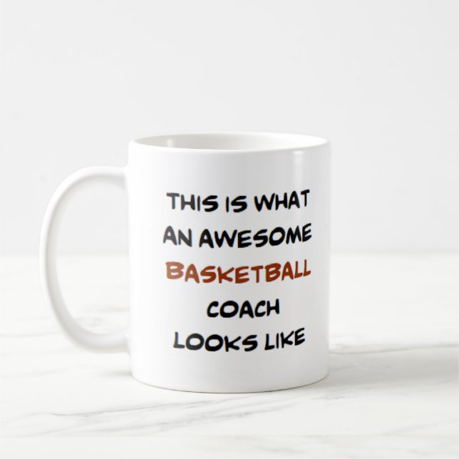 basketball coach, awesome coffee mug (Left)
