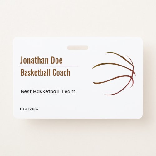 Basketball Coach Badge