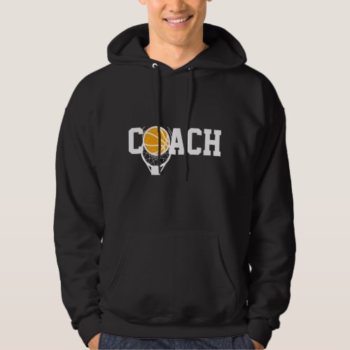 Basketball Coach Basket  Ball Typography Sports   Hoodie