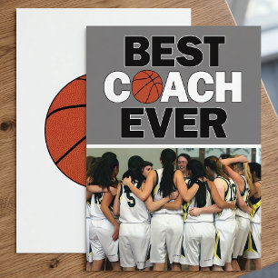 Basketball Coach Best Ever Custom Photo Thank You Card