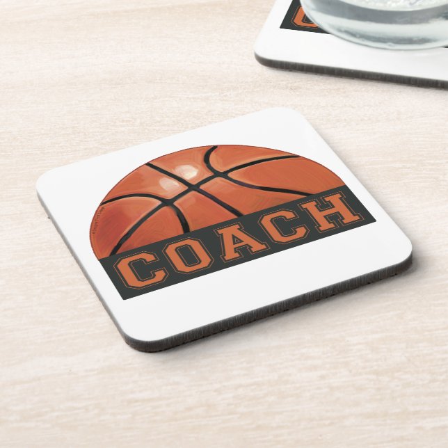 Basketball Coach Beverage Coaster (Left Side)