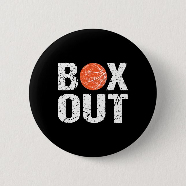 Basketball Coach  Box Out Saying Novelty  Gift Button (Front)
