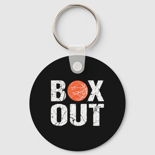 Basketball Coach  Box Out Saying Novelty  Gift Keychain (Front)