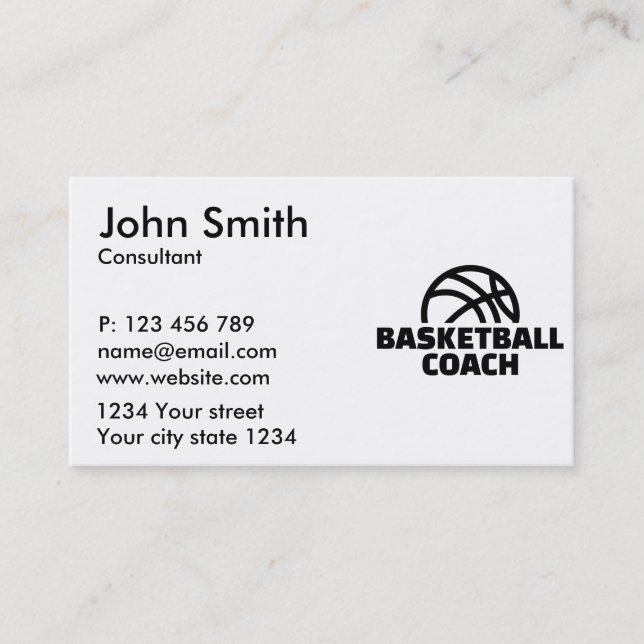 Basketball coach business card (Front)