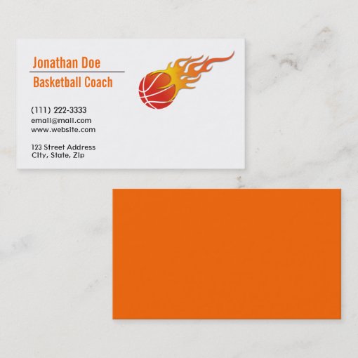 Basketball Coach Business Card Zazzle