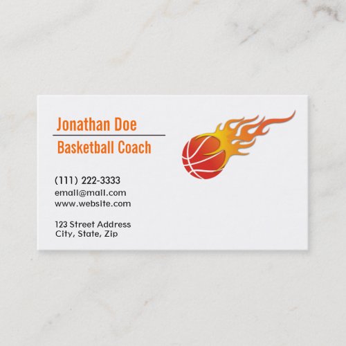 Basketball Coach Business Card