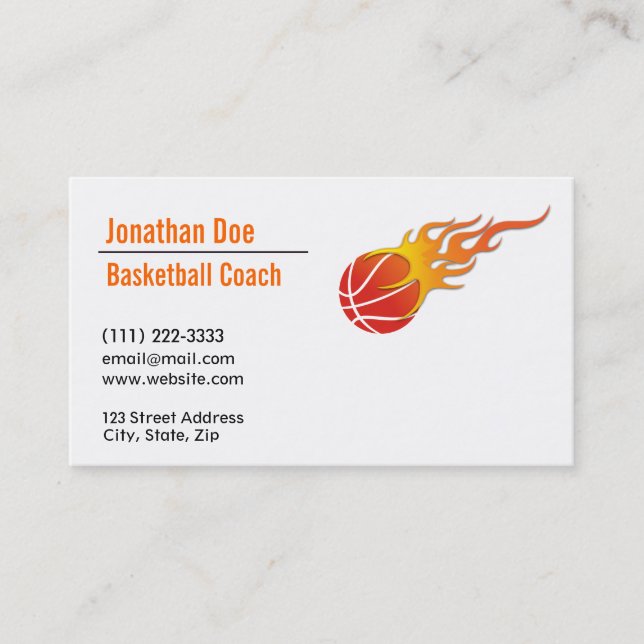 Basketball Coach Business Card (Front)
