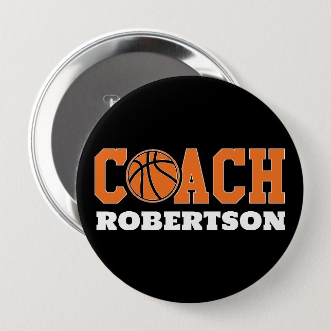 Basketball Coach Button (Front & Back)