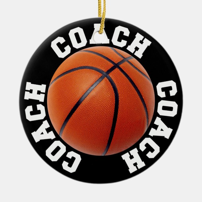 Basketball Coach Ceramic Ornament (Front)