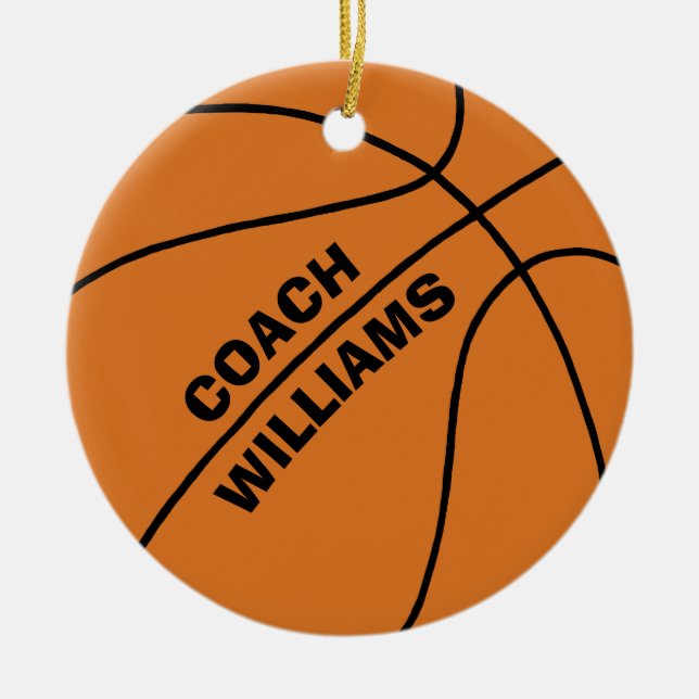 Basketball Coach Ceramic Ornament (Front)