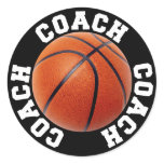 Basketball Coach Classic Round Sticker
