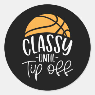 Basketball Coach Cly Until Tip-off Classic Round Sticker