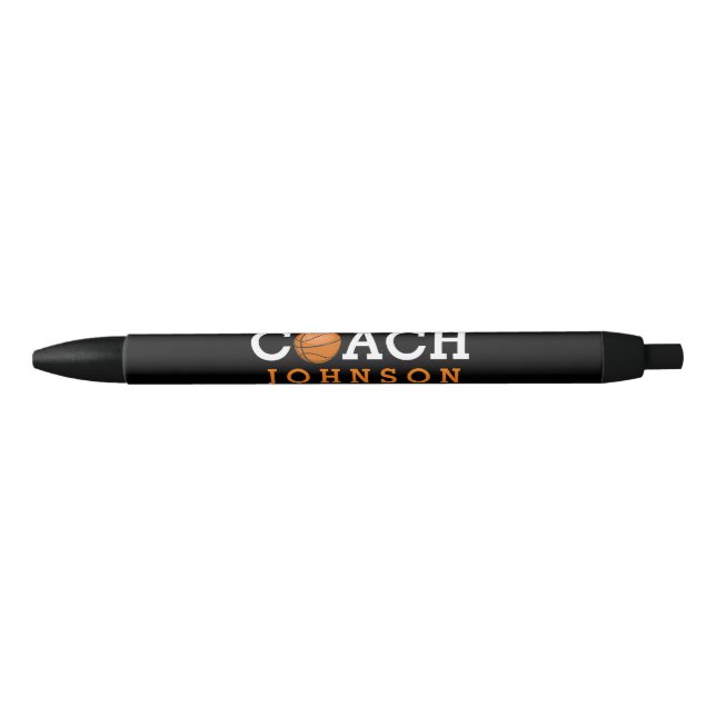 Basketball Coach Custom Name Black Pen (Front)