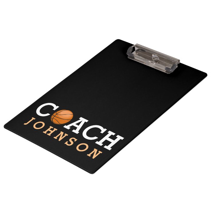 Basketball Coach Custom Name Clipboard Zazzle