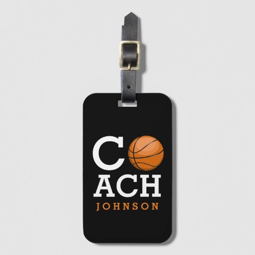Basketball Coach Custom Name Luggage Tag