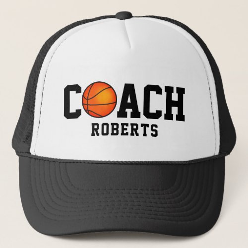  basketball COACH custom name Trucker Hat
