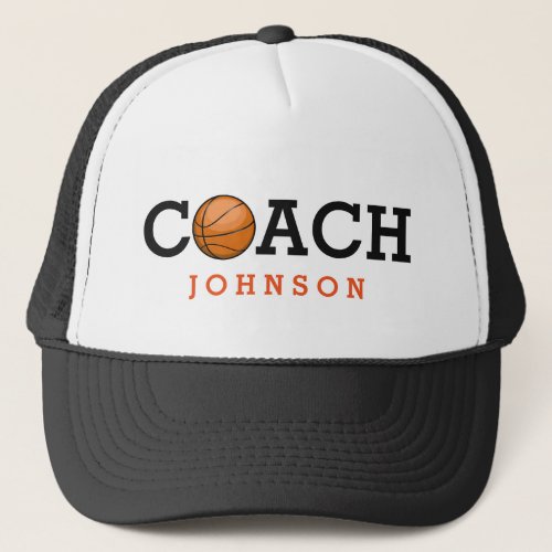 Basketball Coach Custom Name Trucker Hat