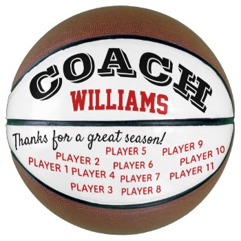 Basketball Coach Custom Thank You Gift - Ball by Team_Lawrence at Zazzle