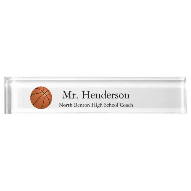 Basketball Coach Desk Name Plate (Front)