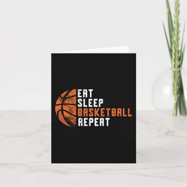 Basketball Coach Eat Sleep Basketball Repeat Baske Card (Front)