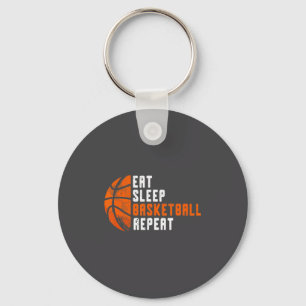 Basketball Coach Eat Sleep Basketball Repeat Baske Keychain