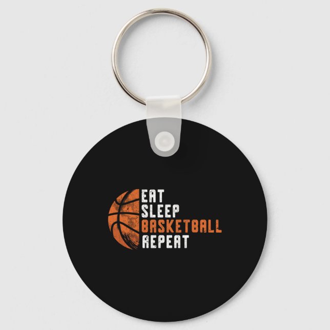 Basketball Coach Eat Sleep Basketball Repeat Baske Keychain (Front)