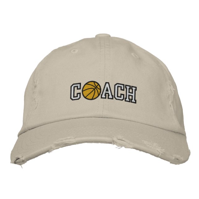 Basketball Coach Embroidered Baseball Cap (Front)