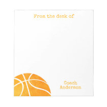 Basketball Coach From the Desk of Personalized Notepad