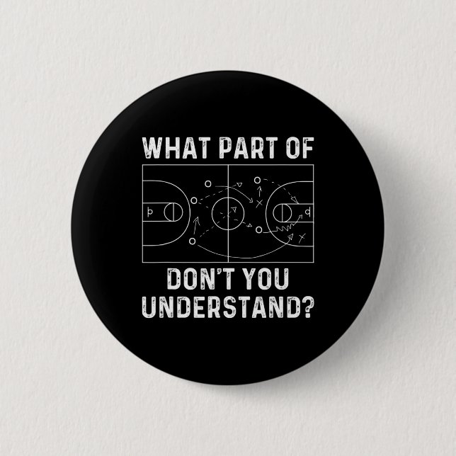 Basketball Coach Fun What Part Of Don't You Unders Button (Front)