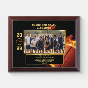 Basketball Coach Gift – Custom Photo & Team Names Award Plaque