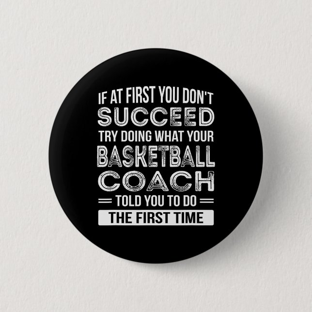Basketball Coach Gift  Fun Thank You Gift Button (Front)