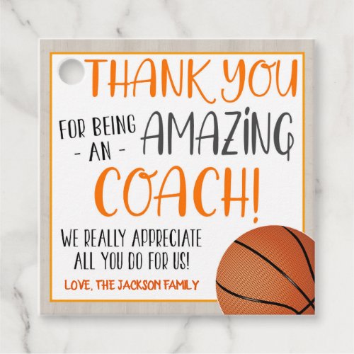 Basketball Coach Gift Tag