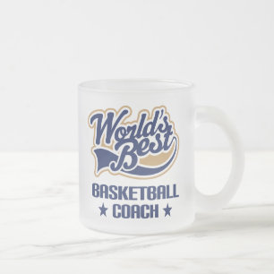 Basketball Coach Gift (Worlds Best) Frosted Glass Coffee Mug