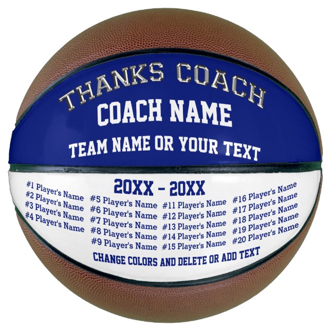 Basketball Coach Gifts, Personalized Basketball (Front)