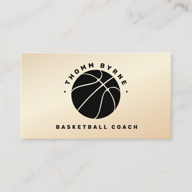 Basketball Coach Gold  Business Card (Front)