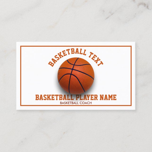 Basketball Coach Illustration for Teams and Lesson Business Card (Front)