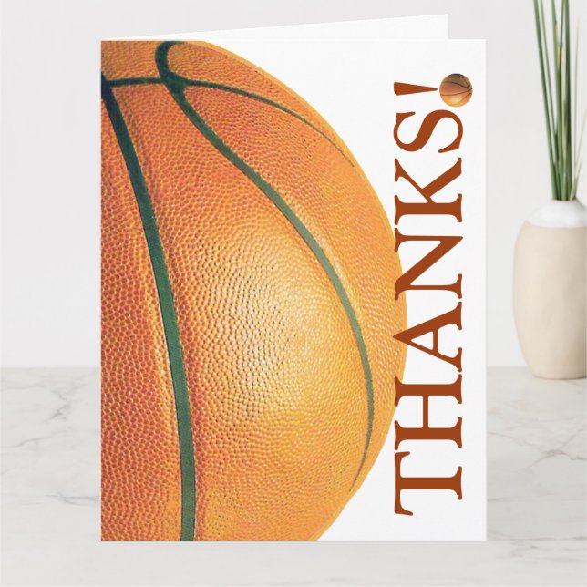 Basketball  Coach Letterpress Thank You Card (Front)