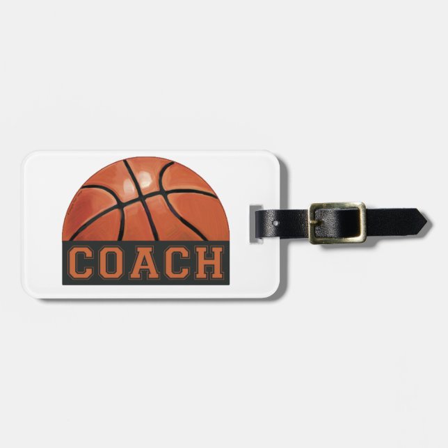 Basketball Coach Luggage Tag (Front Horizontal)