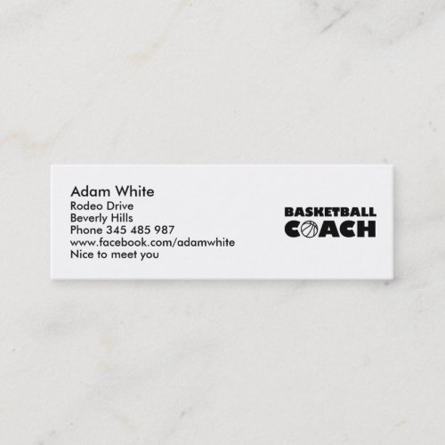 Basketball coach business cards