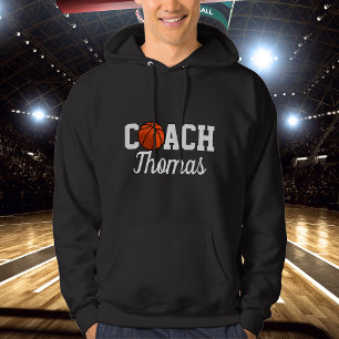 Basketball Coach Name Ball Typography Personalized Hoodie