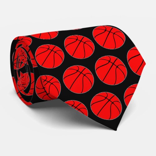 Basketball Coach or Player Red Team Color Sports Neck Tie