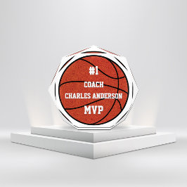 Basketball Coach Or Team Player MVP Acrylic Award