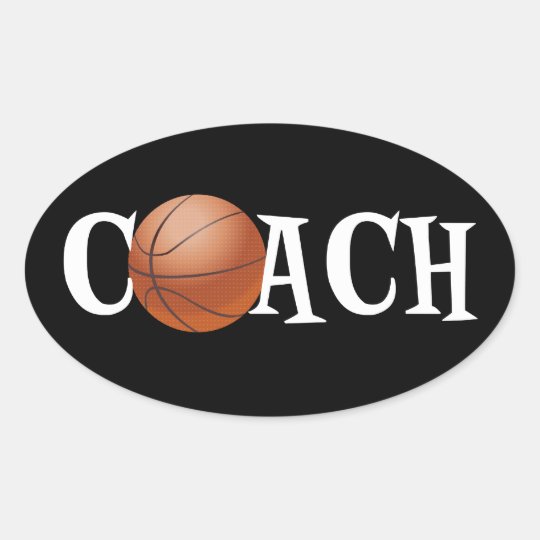 Basketball Coach Oval Sticker