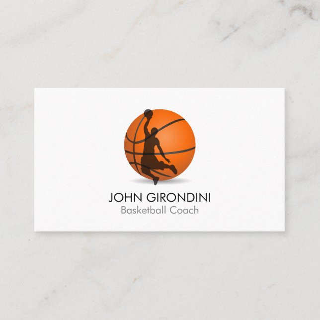 Basketball Coach Personal Trainer Modern Trendy Business Card (Front)