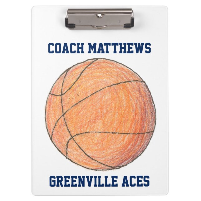 Basketball Coach Personalized Clipboard (Front)